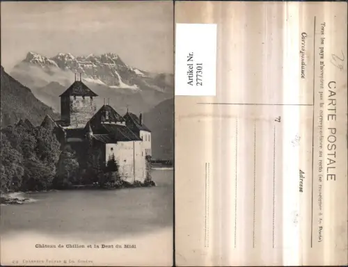 277301,Chateau de Chillon et la Dents du Midi Schloss b. Montreux Kt Waadt