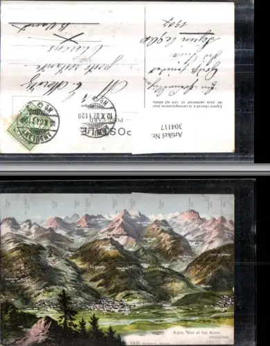304117,Aigle Totale Bex et les Alpes vaudoises Bergkulisse Kt Waadt
