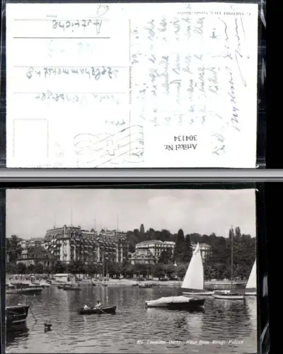 304134,Lausanne Ouchy Hotel Beau Rivage Place Anlegeplatz Segelboote Ruderboote Kt Waadt