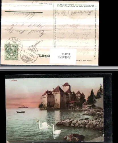 304135,Veytaux Schloss Chillon Schwäne Kt Waadt