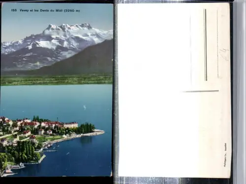 309800,Vevey Teilansicht et les Dents du Midi Bergkulisse Kt Waadt