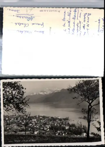 309804,Vevey Totale et Dents du Midi Bergkulisse Kt Waadt