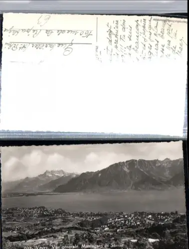 309805,Vevey Totale Montagnes de Savoie et Dents du Midi Bergkulisse Kt Waadt