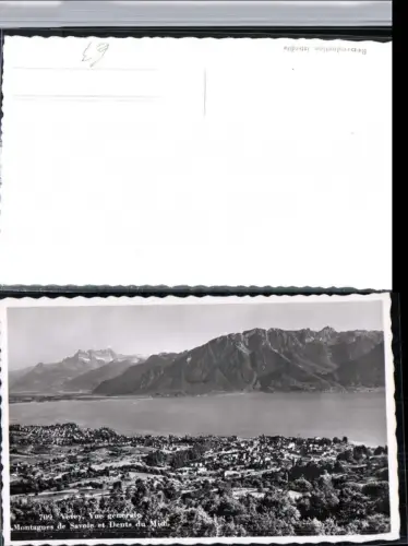 309806,Vevey Totale Montagnes de Savoie et Dents du Midi Bergkulisse Kt Waadt