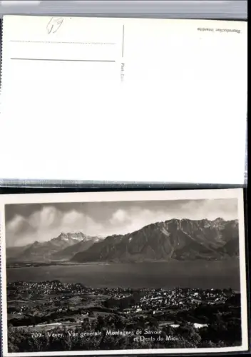309808,Vevey Totale Montagnes de Savoie et Dents du Midi Bergkulisse Kt Waadt