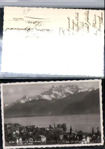 309812,Vevey Teilansicht La Tour et les Dents du Midi Bergkulisse Kt Waadt