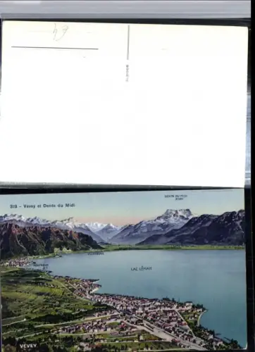 309813,Vevey Totale et Dents du Midi Bergkulisse Kt Waadt