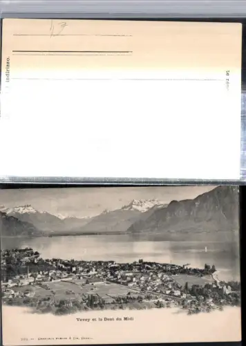 309820,Vevey Totale et la Dent du Midi Bergkulisse Kt Waadt