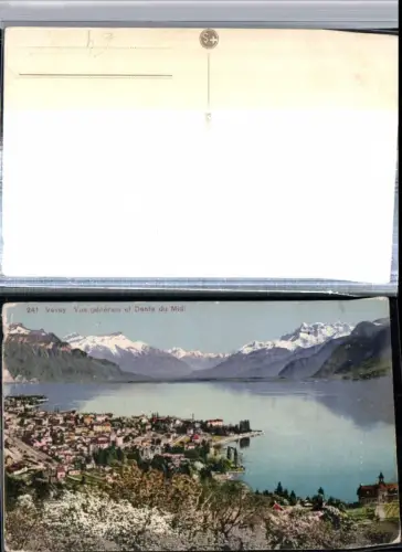 309821,Vevey Totale et Dents du Midi Bergkulisse Kt Waadt