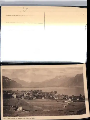 309822,Lac Leman Vevey Totale et la Dent du Midi Bergkulisse Kt Waadt