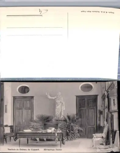 309829,Vestibule du Chateau de Coppet Statue Necker Kt Waadt