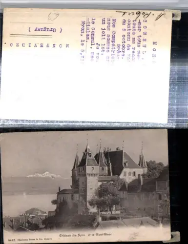 309833,Chateau de Nyon Schloss et le Mont-Blanc Kt Waadt