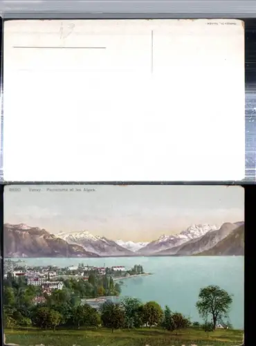 309845,Vevey Teilansicht Panorama et les Alpes Bergkulisse Kt Waadt