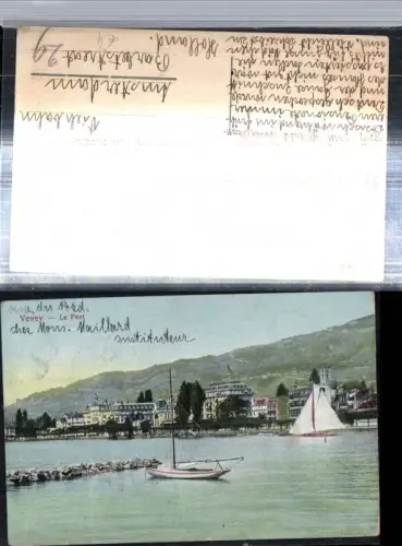 309848,Vevey Teilansicht Le Port Segelboote Kt Waadt