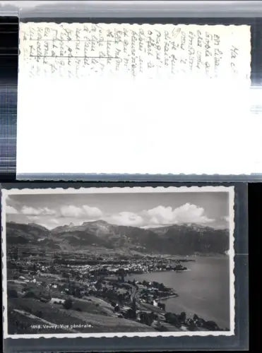 309853,Vevey Totale Bergkulisse Kt Waadt
