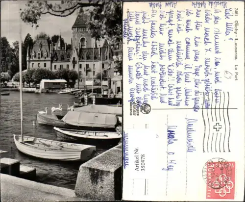 350978,Ouchy Lausanne Le Port Hafen Boote Kt Waadt