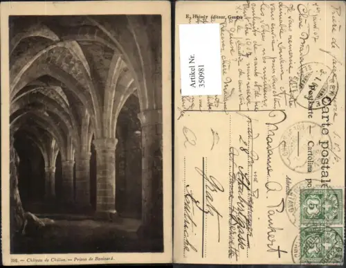 350981,Chateau de Chillon Prison de Bonivard Gefängnis Säulen Kt Waadt