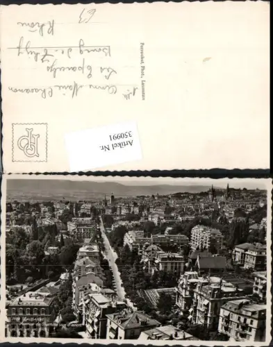 350991,Lausanne Avenue de Rumine vue d'avion Totale Kt Waadt
