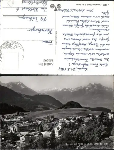 350995,Leysin Totale et les Dents du Midi Bergkulisse Kt Waadt