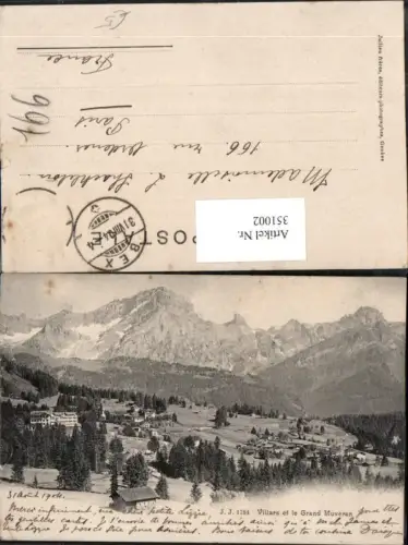 351002,Villars et le Grand Muveran Bergkulisse Kt Waadt