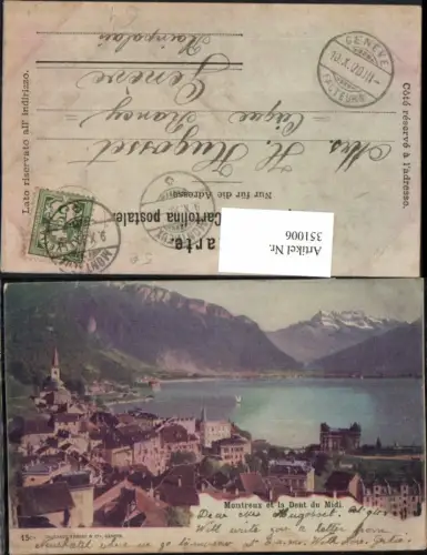351006,Montreux Totale et la Dent du Midi Bergkulisse Kt Waadt