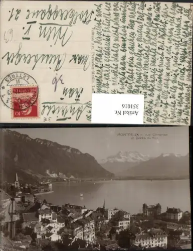 351016,Montreux Vue Generale et Dents du Midi Totale Bergkulisse Kt Waadt
