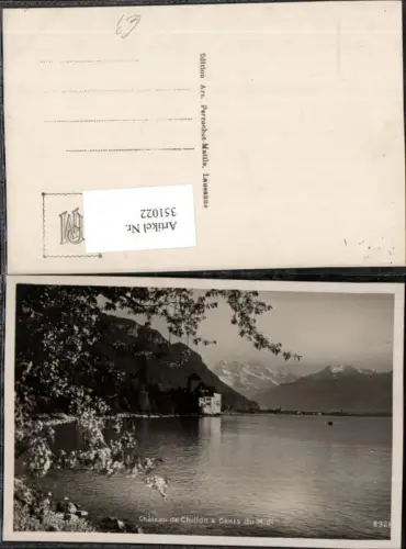 351022,Veytaux Chateau de Chillon et les Dents du Midi Schloss Bergkulisse Kt Waadt