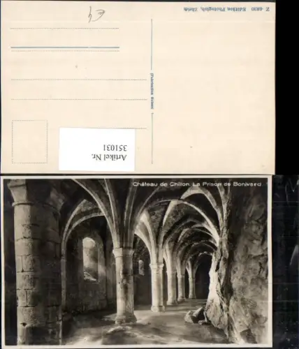351031,Veytaux Chateau de Chillon La Prison de Bonivard Gefängnis Säulen Kt Waadt