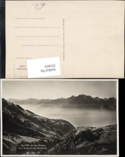 351033,Glion et les Alpes vus depuis les Avants Bergkulisse Kt Waadt
