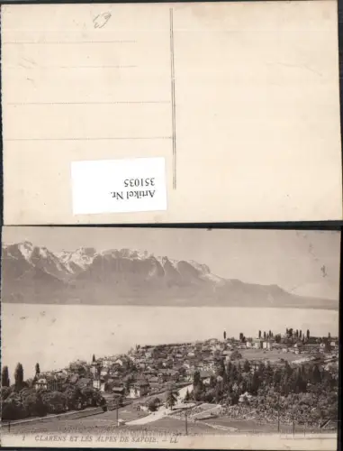 351035,Clarens Totale et les Alpes de Savoie Bergkulisse Kt Waadt