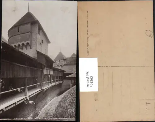 391263,Chateau de Chillon Schloss b. Veytaux Tour de Defence Wehrturm Kt Waadt