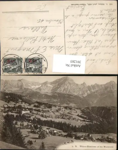 391285,Villars-Chesieres et les Muverans Totale Bergkulisse Kt Waadt