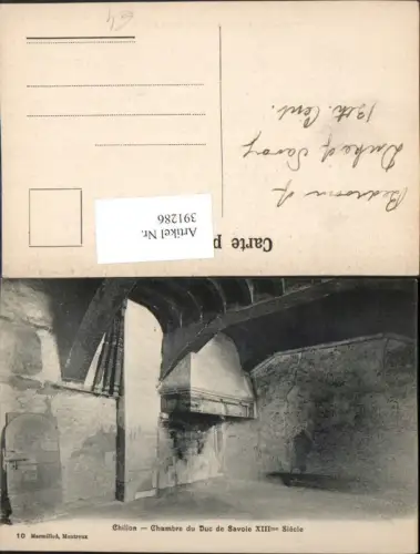 391286,Chillon Schloss b. Veytaux Chambre du Duc de Savoie Innenansicht Kt Waadt