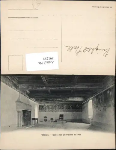 391287,Chillon Schloss b. Veytaux Salle des Chevaliers Innenansicht Kt Waadt