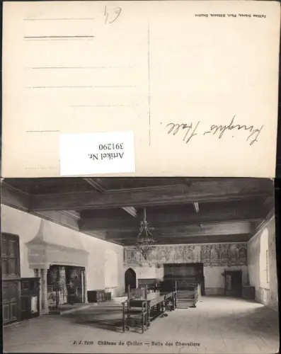 391290,Chateau de Chillon Schloss b. Veytaux Salle des Chevaliers Innenansicht Kt Waadt
