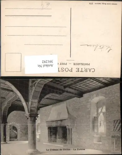 391292,Chateau de Chillon Schloss b. Veytaux La Cuisine Innenansicht Kamin Kt Waadt