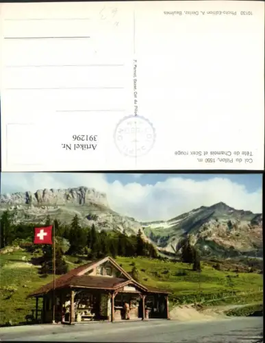 391296,Col du Pillon Tete de Chamois et Scex rouge Pass Bergkulisse Kt Waadt