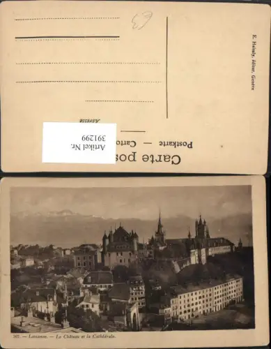 391299,Lausanne Le Chateau et la Cathedrale Schloss Kirche Kt Waadt