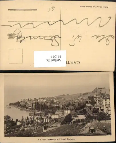 391317,Montreux Clarens et l'Hotel Belmont Teilansicht Kt Waadt