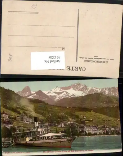391326,Montreux Glion Caux et les Rochers de Naye Teilansicht Dampfer Kt Waadt