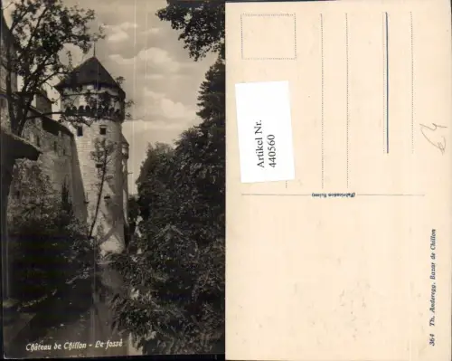 440560,Chateau de Chillon b. Veytaux Le fosse Schloss Turm Kt Waadt