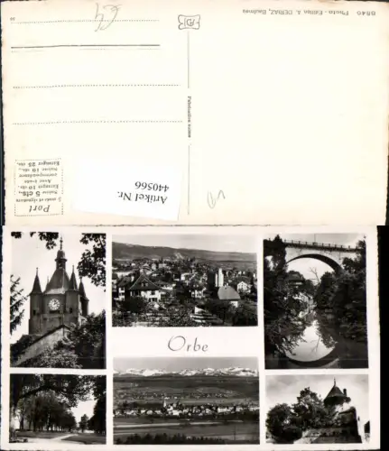440566,Orbe Totale Brücke Turm Mehrbildkarte Kt Waadt