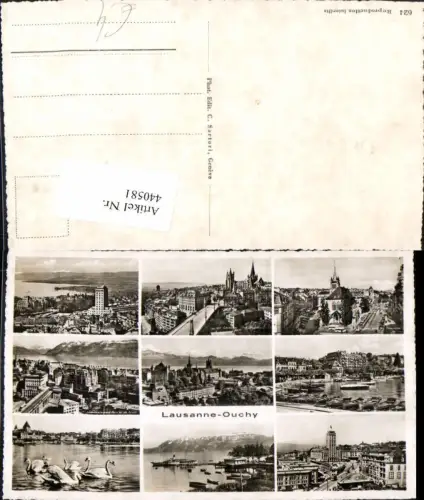 440581,Lausanne Ouchy Totale Kirche Schwäne Mehrbildkarte Kt Waadt