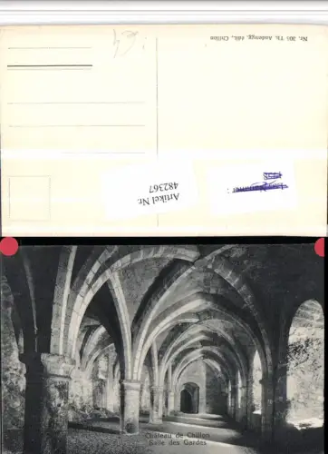 482367,Chateau de Chillon b. Veytaux Salle des Gardes Saal Kt Waadt