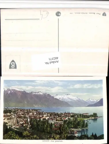 482371,Vevey Vue generale Totale See Bergkulisse Kt Waadt