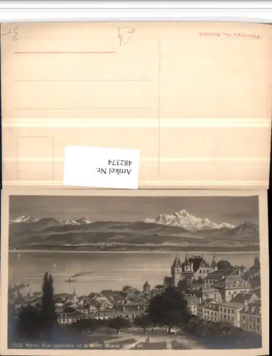 482374,Nyon Vue generale et Mont Blanc Teilansicht Bergkulisse Kt Waadt