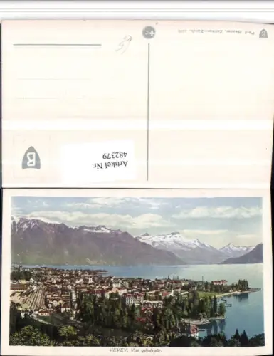 482379,Vevey Vue generale Totale Bergkulisse Kt Waadt