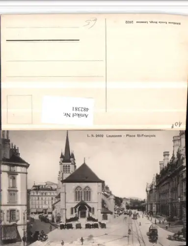 482381,Lausanne Place St-Francois Platz Kirche Kt Waadt