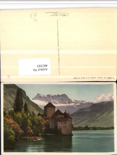 482383,Lac Leman Chateau Chillon Schloss b. Veytaux Bergkulisse Kt Waadt