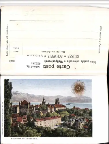 482387,Lausanne Teilansicht Sonne Kt Waadt